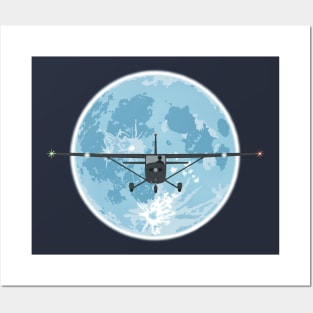 Cessna 172 Full Moon Posters and Art